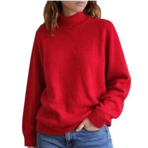 Vintage Outlander Lambswool Angora Red Mock Neck Sweater L